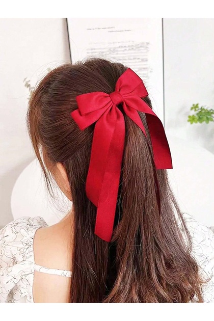 Double Bow Silk Satin Bow Automatic Buckle