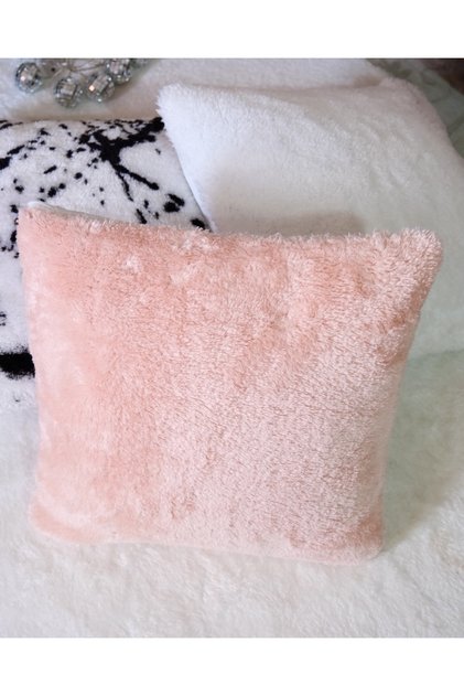 Plush Throw Pillow Cover Zippered Back Part Crepe Fabric