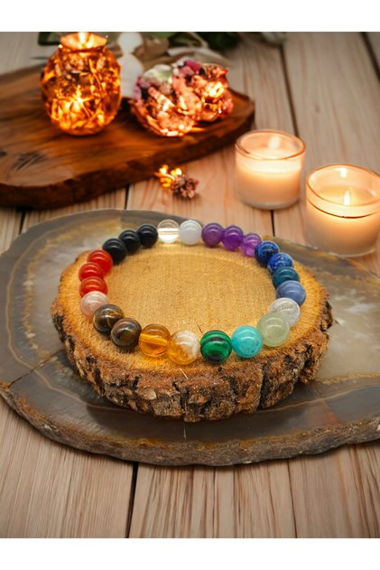 Love, Happiness, Peace Magnet Unisex Special Natural Stones Bracelet 8 mm
