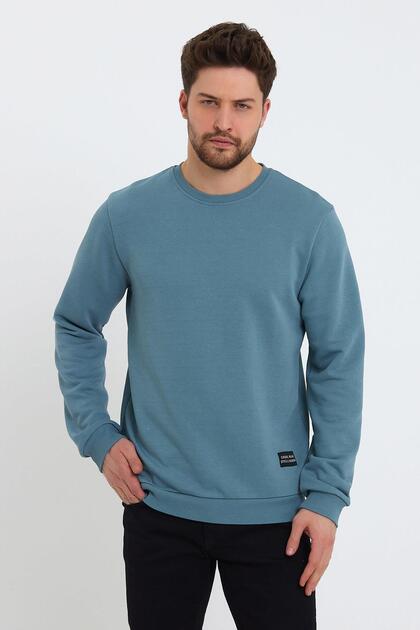 Men's Crew Neck Relaxed Regular 3 Thread Cotton Sweatshirt