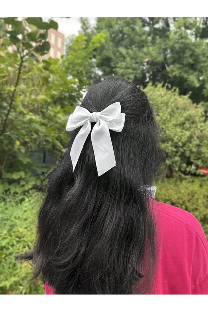 Double Bow Silk Satin Bow Automatic Buckle