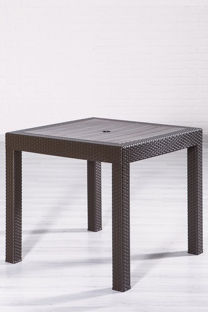 MOBETTO Rattan 80x80 Camsız Kahve Masa - Bahçe&balkon&teras