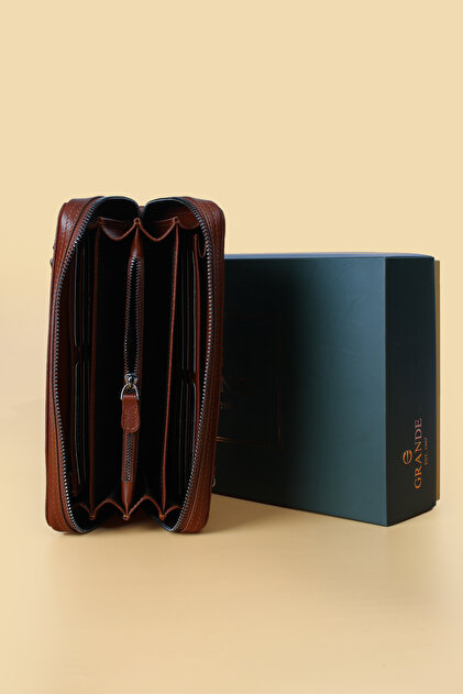 Grande 4274 Hakiki Yüzde Yüz Deri El Çantası El Pörtföyü Clutch