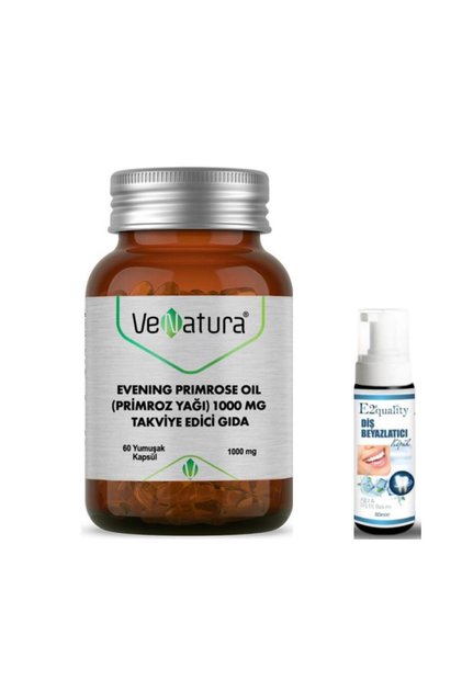 Evening Primrose Oil (Primroz Yağı) 1000 mg 60 Kapsül - Diş Beyazlatıcı Köpük Hediye