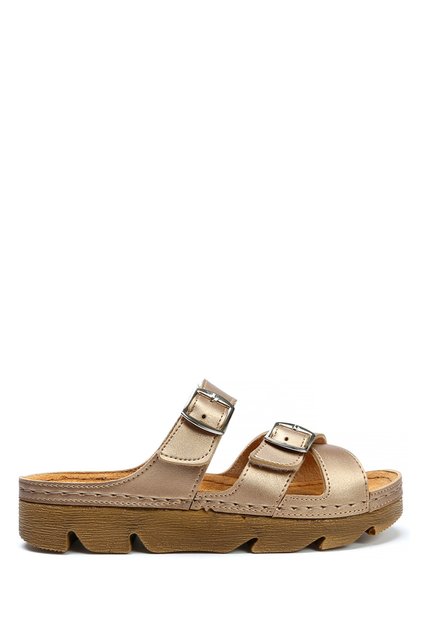 Sıb220519 -natura Women's Anatomical Leather Slippers 36-41