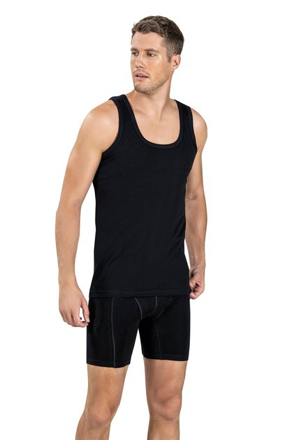 Men's Black Cotton Rambo Tank Top 0113