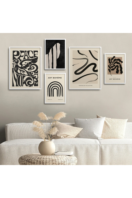 Framed Painting Set of Five Bohemian Style Poster Painting Five-57