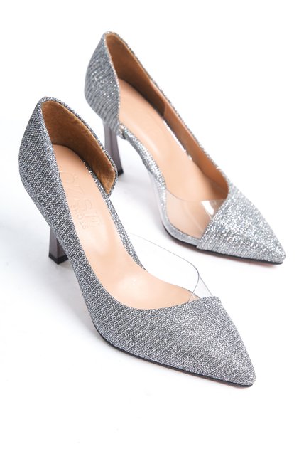 SILVER SHINY Heeled Women's Shoes