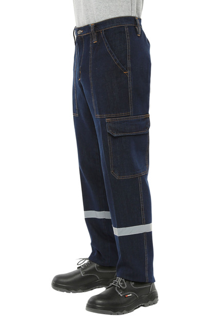 Pantaloni de lucru din denim reflectorizant de iarnă, bleumarin -82e445-