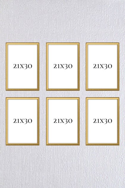 Gold Çerçeve Seti 6 Adet (a4 )21x30