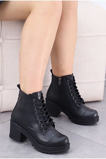 な*ー様 2017SS ALYX SPIDI MOTO LEATHER BOOT LEYDİ SHOES Linda Bağcıklı Yandan Fermuarlı Bayan Bot Siyah Deri