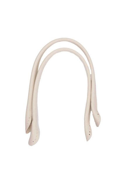 Tubular Faux Leather Bag Handle 60cm (Pair) Cream