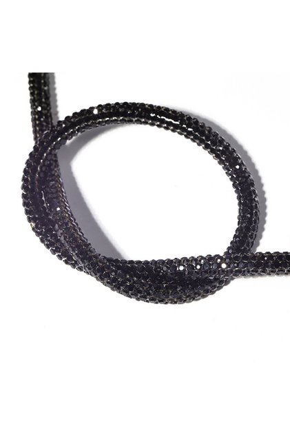 Black Color Full Rhinestoned Strip Cord Decorative Rhinestoned Rope Accessory