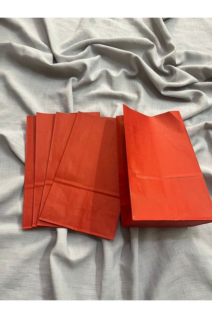 18x30x10 cm Kraft Red Gift Wrapping Paper Bag, 5 Pieces