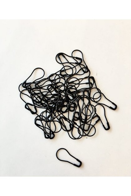 100 Adet Siyah Renk Çengelli Iğne Ampul Tip Etiket Iğnesi 2 Cm Armut Çengelli Iğne