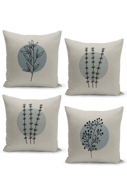 4-Piece Cushion Cover Set Linen Background Appearance Minimalist Design
