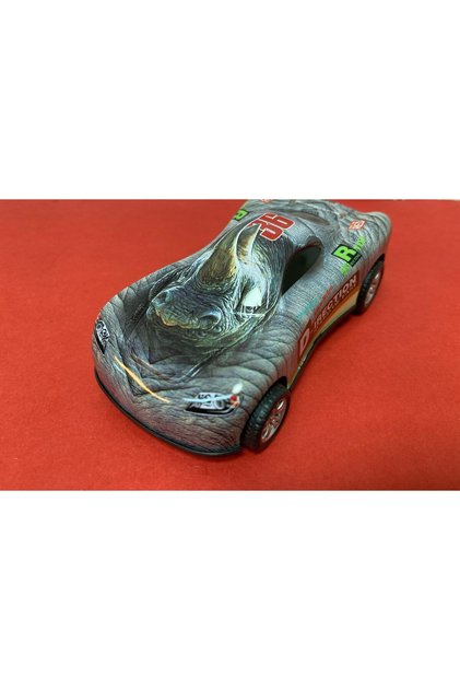 Çekbırak Metal Car with Rhino Figure