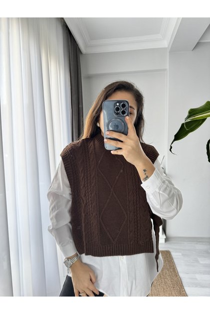 Side Tie Hair Braid Sweater