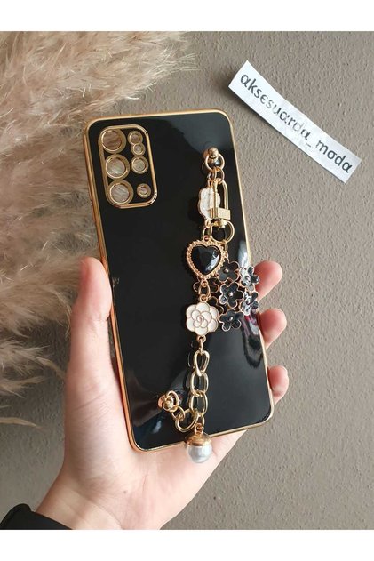Samsung S20 Plus Compatible Floral Stone Pearl Hand Snap Laser Cut Glossy Case