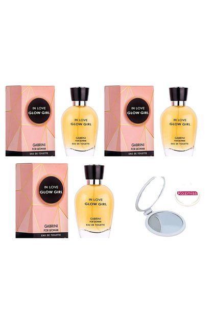 ın love glow girl Kadın Parfüm 100 Ml 3x adet + kozmiss ayna hediye