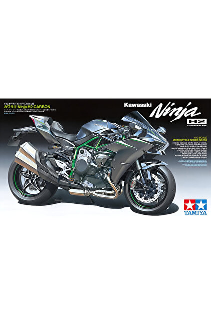TAMIYA 1/12 Kawasaki Ninja H2 Carbon Plastik Motosiklet Maket Kiti