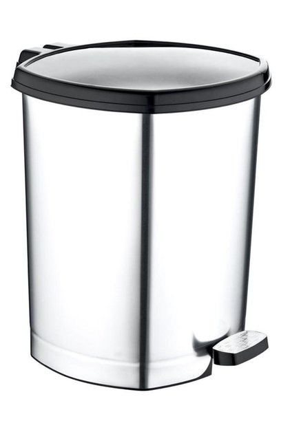 Ultra Lux Çöp Kovası Ayak Pedallı Gri-Metal Görünümlü Kova 20 Litre BüyükBoy Çıkabilen iç Kova Ø33