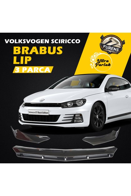 Vw Scirocco 08-16 Uyumlu Brabus Ön Lip 3 Parça Kanatlı Lip