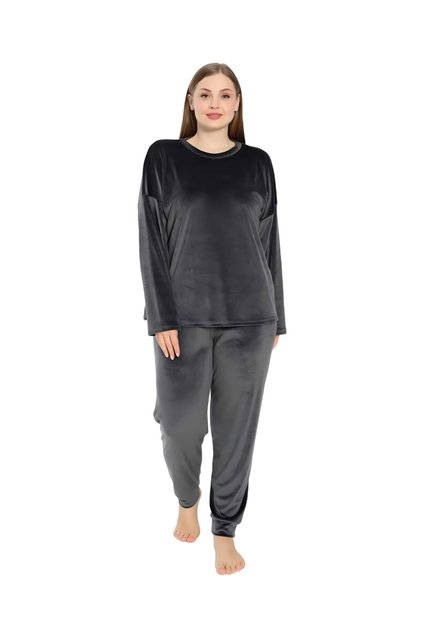 Kadın Kışlık Soft Kadife Büyük Beden Pijama Takımı