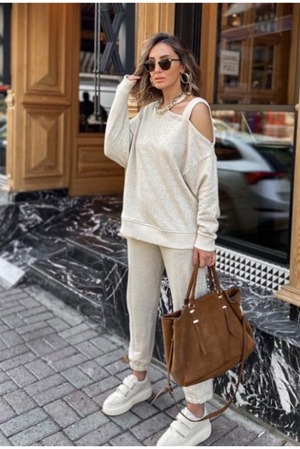 Omuz Detaylı Önü kuplu Sweat takım