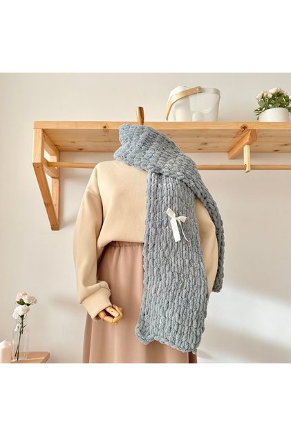 Puffy Hand Knitted Scarf