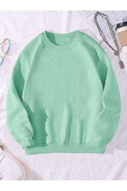 Düz Baskısız Çocuk Kalın Sweatshirt