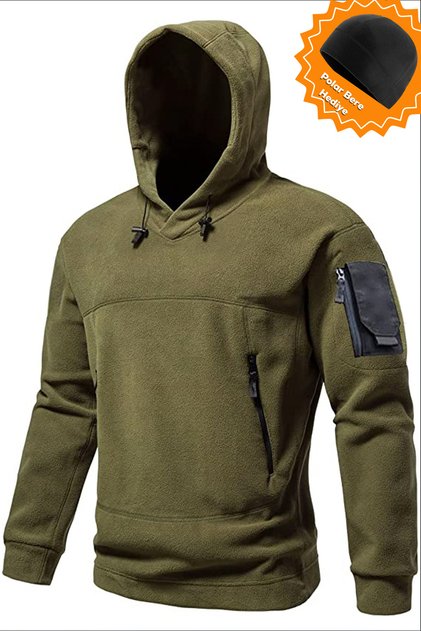 Men's Military Sport Warm Outdoor Hooded Fleece Jacket