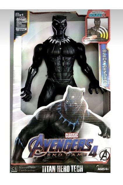 Black Panther Kara Panter Sesli Işıklı Figür Oyuncak 30 cm