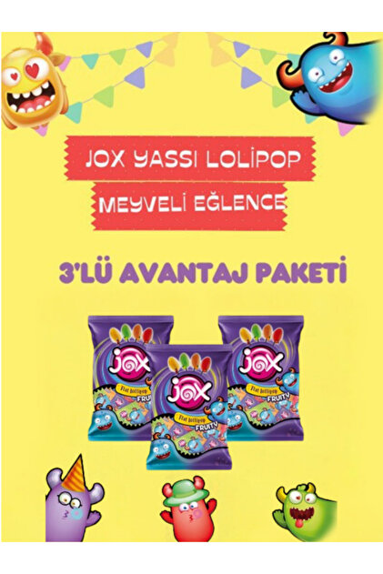 JOX Meyveli Yassı Lolipop 3 Lü Avantaj Paket - Fiyatı, Yorumları