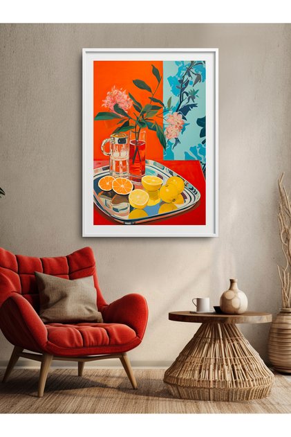 Single Framed Flower Vase Painting Modern Art Poster Painting Tk/198