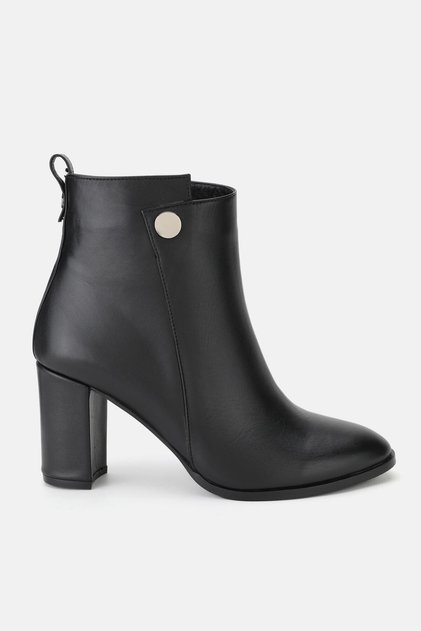 Women's Black Genuine Leather Size 35-41 Heeled Boots & Booties