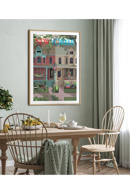Single Framed New Yorker Serial Painting Modern Art Poster Painting Tk/294