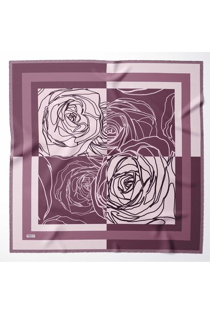 Large Size Silky Sura Rayon Scarf - Dusty Rose - 120 X 120 cm
