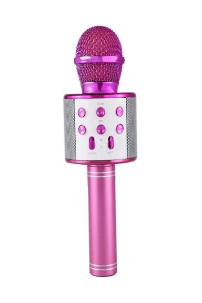 Buffer Pembe Şarj Edilebilir Telefon ve Usb Bağlantılı Karaoke Mikrofon - 1