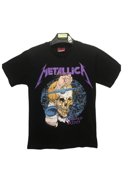 Black Metallica Damaged Justice pentru bărbați tricou