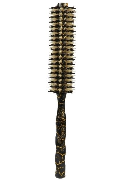 Lom1220 Afro Pick Wooden Blow Dry Brush, Natural Bristle & Fireproof Nylon Teeth