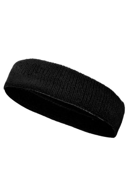 Black Sports Towel Headband Forehead Sweatband