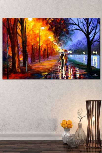 Nazenin Design Sonbaharda Aşk Pastel Doğa Kanvas Tablo 120x80 cm - 2