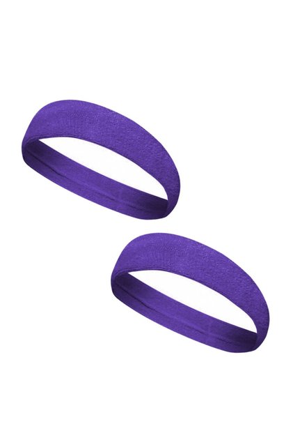 2 Pieces Purple Sports Towel Headband Forehead Sweat Band
