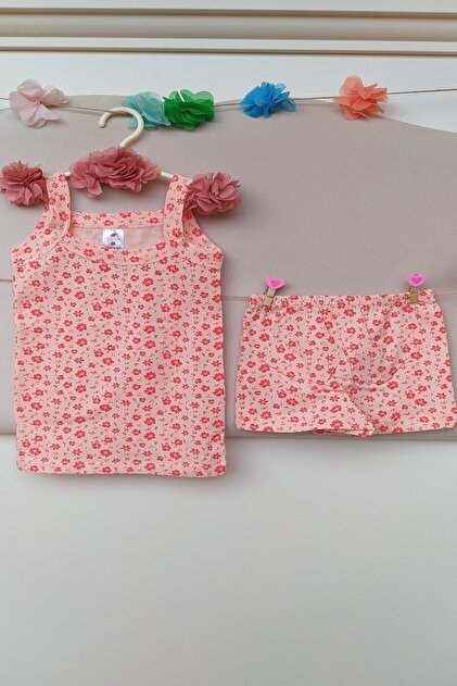 Baby Girl Baby Floral Strappy Cotton Undershirt Boxer Panties Underwear Set