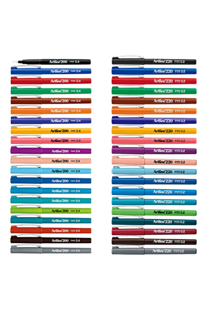 artline 20 Renk 200 Fineliner 0,4mm & 20 Renk 220 Fineliner 0,2mm