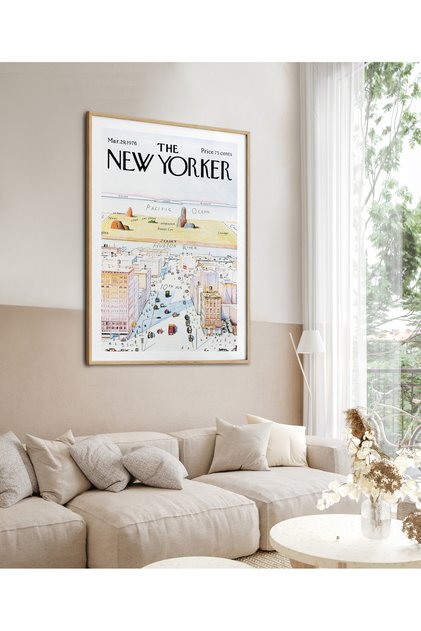Single Framed New Yorker Serial Painting Modern Art Poster Painting Tk/286