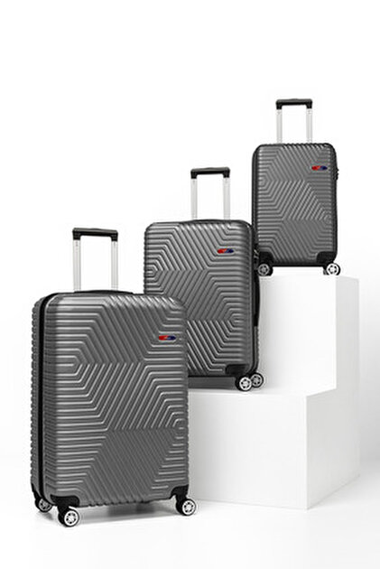 G&D Polo Suitcase Abs 3'lü Lacivert Lüx Valiz Seyahat Seti 600.04