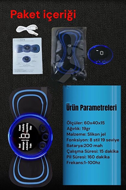 Xolo EMS Elektrikli Tüm Vücut Masaj Cihazı Şarjlı Taşınabilir 8