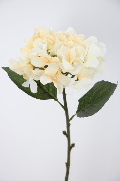 Yapay Tek Dal Pastel Ortanca Dalı 58 cm Krem